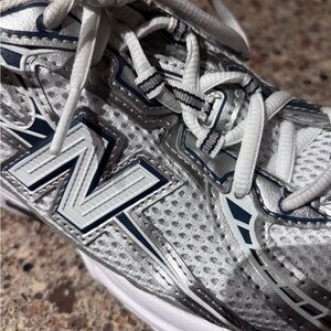 New Balance 740 Women’s Metallic Silver and White Sneakers